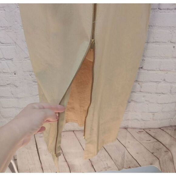 Eleven West VINTAGE Women's Size 9 Petite Beige Short Sleeve Zip Up Dress - Picture 5 of 7